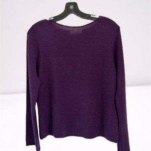 Lord&Taylor Knitted Merino Wool Sweater Boatneck Pullover Knitted Purple Size Me